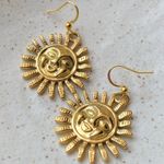 Handmade gold tone stainless steel sun boho retro vintage style earrings☀️ Photo 3