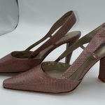 Enzo Angiolini  Eaanara Leather Pink Snake Skin Slingback Heels Women 6M Career Photo 0