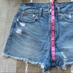 American Eagle AE Mom Short Frayed and Ripped Light Wash Photo 6