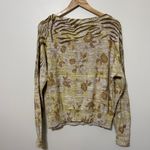 Anthropologie Pilcro  Floral Sweater Size Small Oversized Yellow Boho Photo 5