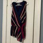 Trina Turk  faux wrap rainbow stripe blouse asymmetric hem size XS multicolor Photo 2