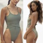 NEW Free People X Mare Perpetua Essential One Piece Swimsuit In Sage, L Green Size L Photo 2