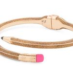 Betsey Johnson Authentic  Teacher School Brown Gold Pencil Bracelet Nwt Photo 0