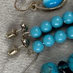 Set Of 3 Pairs Shades of Blue, Beaded & Teardrop Dangle Earrings Mixed Styles Blue Photo 12