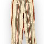 Rebecca Minkoff Molly Pants Women's 6 Cream Striped Linen Wide Leg Trousers RTR Photo 3