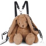 Current Mood Cuddly Bunny Plush Backpack Brown Photo 0