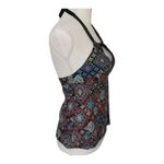Mossimo Women Red Multicolor Printed Tankini Top Size S Halter Swimwear Beach Blue Photo 4