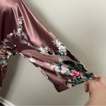 Kim and Ono Robe Kimono Charmeuse Asian Floral Silky Satin Long Pockets Pink Photo 7