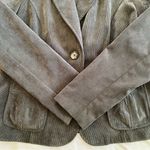 kim rogers  Corduroy Notched Lapel Cord Blazer Jacket Grey Size 10P Photo 5