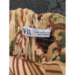 ZARA  Women's Top Shirt Linen Blend Tropical Ruffled Multi-Color Size XS EUC Photo 3