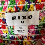 Rixo For Target Puff Sleeve Smocked Mini Dress Rainbow Floral Size XS Milkmaid Pink Photo 7