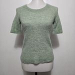 Everlane Short Sleeve Fuzzy Knit Sweater Tee Light Green Size XS Alpaca Luxury Photo 1