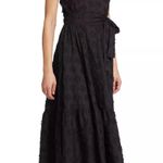 Elie Tahari Simone Textured Eyelet V-Neck Midi Dress Photo 2