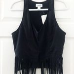 belle du jour NWT Vintage Black Fringe Vest Photo 0