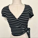 Urban Outfitters  Bailey black and white wrap top Photo 5