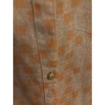 Chico's Women's Peach Linen Button Down Top Blouse Size 1 Floral Print Photo 5