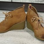 Sperry  Topsider Harlow Burnished Leather Wedge Bootie  Cognac Sz9 Sold Out Photo 1