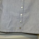 MarleyLilly  Blue/White Striped Button Snap Front Skirt size S Photo 4