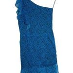 Karina Grimaldi  Revolve Tana Blue Ruffle Mini Dress One Shoulder Photo 3