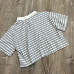Wild Fable Women's Striped Short Sleeve Cropped Polo - Size Medium - NWT Photo 4