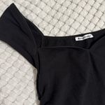 Reformation  Lavinia Ruches Cap Sleeve Black Top Photo 3