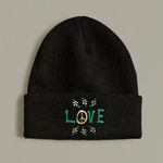 Urban Outfitters Coney Island Picnic Love Beanie NWT - Black Photo 0