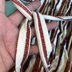 No Boundaries  Juniors Striped Button Down Waste Tie Mini Dress Cream Rust Large Photo 9