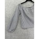 Brandy Melville  Women's Off Shoulder Blouse Blue White Striped Long Sleeve O/S Photo 4