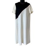 Vintage Flutterbye Colorblock Shift Dress and matching Jacket Ivory Red & Black White Size 14 Photo 1