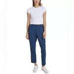 Andrew Marc  Women's Scuba Satin-Trim Slim-Leg Pants Navy Blue Knit Pants Large Photo 2