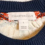 Charter Club  Women's Blue Fair Isle Sweater SZ L Holiday Skiing Winter Cabin Photo 7