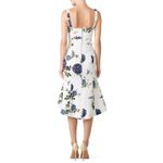 Nicholas Midi Dress Blue Rose Floral White Denim Flare Ruffle Hem Sleeveless 2 Photo 9