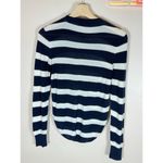 ALC Frank A.L.C. Womens Striped Sweater Small 100% Cotton Navy White Nautical Preppy Photo 6