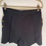 Ellen Tracy  Black Pleated Dress Shorts Gold Buttons Womens M NEW Photo 0