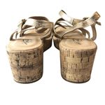 LifeStride Womens Bailey Sandals Strappy Faux Leather Cork Metallic Gold 9.5W Size 9.5 Photo 4