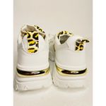 Cavalli class womens Chunky sneakers size 39 white/gold/leopard New White Photo 8