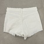 Women size 3 / 26 White jean shorts distressed hem high waisted travel neutral Photo 3