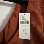 Anthropologie NWT Textured Floral Ruffle Blouse Top Ruffled Rust Crimson Small Photo 3