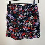 ZARA  High Waisted Ruffled Mini Skirt Black & Red Floral Print Size M Photo 3