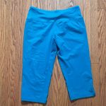 Nike  Teal Blue Dri Fit Cropped High Rise Wide Leg Workout Pants Photo 3
