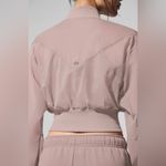 Alo Yoga Alo NWOT Cropped Air it Out Bomber Black Sheer Sleeve Jacket Size S Photo 2