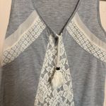 Altar'd State  Women's Tank Shirt Top‎ Sleeveless Gray White Lace Size Small Photo 3