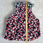 Anthropologie Emily Lovelock Floral Abstract Colorblock Cap Sleeve Blouse Sz 10 Photo 5