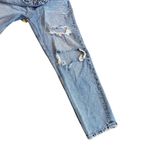 ZARA Women’s 8 High Rise Ripped Mom Jeans Blue Distressed Denim Relaxed Fit Photo 3
