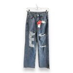 Cider  Womens Jeans Sz‎ XXS High Waist Wide Leg Ripped Raw Hem NEW Photo 1