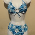 SheIn Aloha Blue & White Two Piece Bikini Set Size Small Photo 0