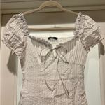 SheIn LWD White Textured Mini Dress Ties in front off or on shoulder Dainty Photo 1