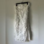 Lulus White Strapless Floral 3D Appliqué Midi Dress Women’s Size Small NWT Photo 3