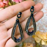 Brand New Sapphires Statement Earrings Gold Photo 1