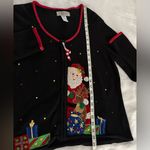 Tiara International Vintage 90s Christmas Holiday Knit Zip Cardigan Sweater XL Photo 4